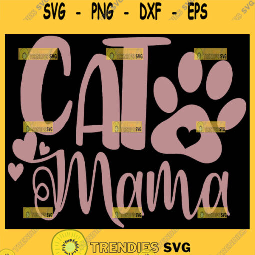 Pink Cat Mama Svg Cat Paw Print Svg 1