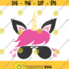 Pink unicorn with glasses svg unicorn svg Valentines day svg png dxf Cutting files Cricut Cute svg designs print for t shirt Design 673