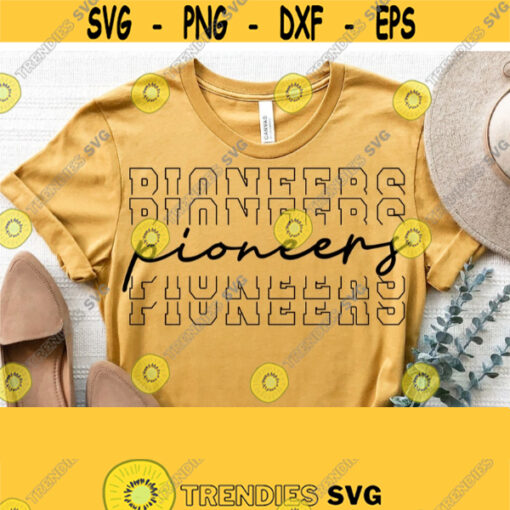 Pioneers Svg Pioneers Team Spirit Svg Cut File High School Team Mascot Logo Svg Files for Cricut Cut Silhouette FileVector Download Design 1424