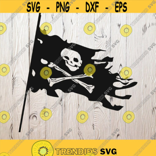 Pirate Flag SVG Cutting Files Skull Crossbones Flag Digital Clip Art Jolly Roger SVG Pirates Skull and Bones. Design 68