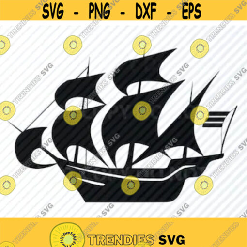 Pirate Ship 3 SVG File For Cricut SVG Silhouette Clipart SVG Image Sailboat svg Eps Png Dxf Clip Art Viking boat Nautical svg Design 227