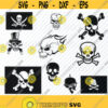 Pirate Skulls SVG Bundle Pirates Flags Vector Images silhouette Clip Art for Vinyl Cutting SVG Files For Cricut Eps Png Stencil ClipArt Design 205