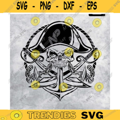 Pirate svg Flag Crossbones Jolly Roger Pirates Skull and Bones skull anchor svg for Cricut Print Sublimation Design 139 copy