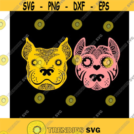 Pit Pitbull Mandala dog Lover Cuttable Design SVG PNG DXF eps Designs Cameo File Silhouette Design 1318