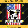 Pitbull Dad Pitbull With Glasses American Flag Svg Png Dxf Eps