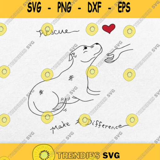 Pitbull Dog Rescue Make A Difference Svg