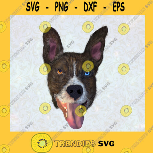 Pitbull Svg Happy Dog Svg Dog Head Svg Colorful Dog Svg Pitbull Brindle Svg