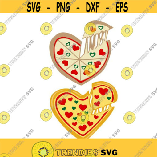 Pizza Heart Love Cuttable Design SVG PNG DXF eps Designs Cameo File Silhouette Design 1500