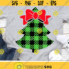 Plaid Christmas Tree Svg Christmas Svg Girl Tree with Bow Svg Holiday Svg Dxf Eps Png Girls Shirt Svg Kids Cut Files Silhouette Cricut Design 3082 .jpg
