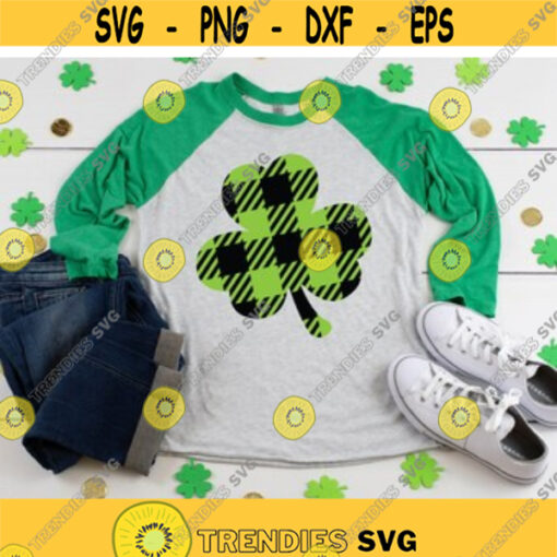 Plaid Shamrock svg Buffalo Plaid Clover svg St Patricks Day svg Shamrock Shirt svg Patricks Shirt Clipart Cut File Silhouette Cricut Design 365.jpg