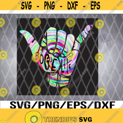 Pogue Life Shaka Hand Hang Loose Tie Dye Pattern svg Design 232