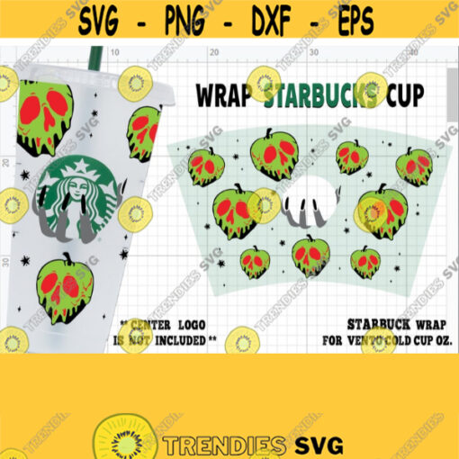 Poison Apple Starbucks Cup svg Full Wrap Witch Poison svg Full Wrap for Starbucks Venti Cold Cup Halloween Custom Starbuck Cup SVG Design 465