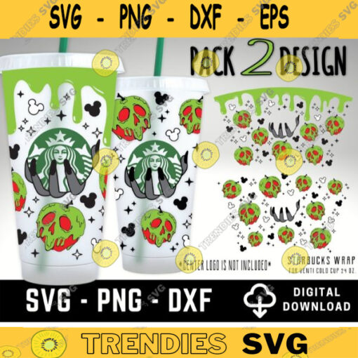 Poison Apple Starbucks Cup svg Full Wrap Witch Poison svg Halloween Starbucks Cold Cup Svg Files for CricutDYI Venti Cup Instant Download 149