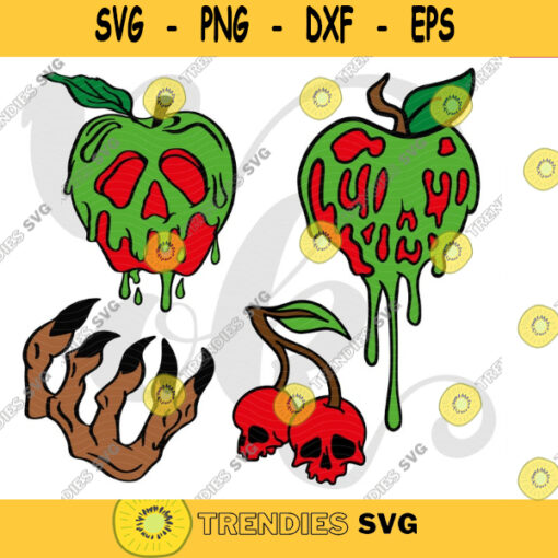 Poison Apple svg bundle cherry sull svg witch hand svg Snow White Evil Queen Halloween svg files for cricut Glowforge dxf png eps 694