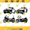 Police Cars Bike Vehicles Cuttable Design SVG PNG DXF eps Designs Cameo File Silhouette Design 1317