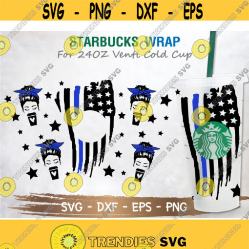 Police Wife Starbucks Cup SVG Police Wife SVG Starbuck cup svg DIY Venti for Cricut 24oz venti cold cup Instant Download Design 53