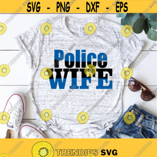 Police wife svg Thin blue line svg police svg Back the blue svg flag svg clipart iron on woman svg SVG DXF eps png pdf Design 503