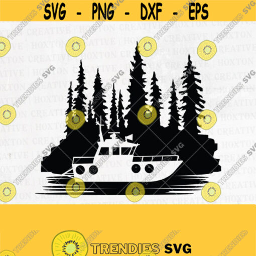 Pontoon Boat Scene Svg File Pontooning Svg Pontoon Boat Svg Boat Svg Outdoor Activity Svg Cutting FilesDesign 581