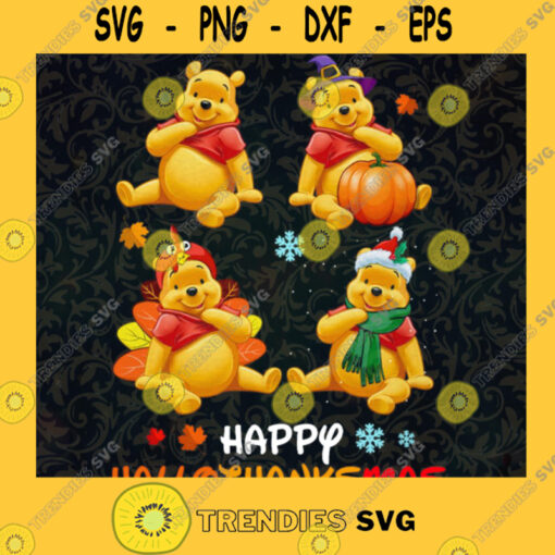 Pooh happy Hallo Thank Smas SVG PNG EPS DXF Silhouette Cut Files For Cricut Instant Download Vector Download Print File