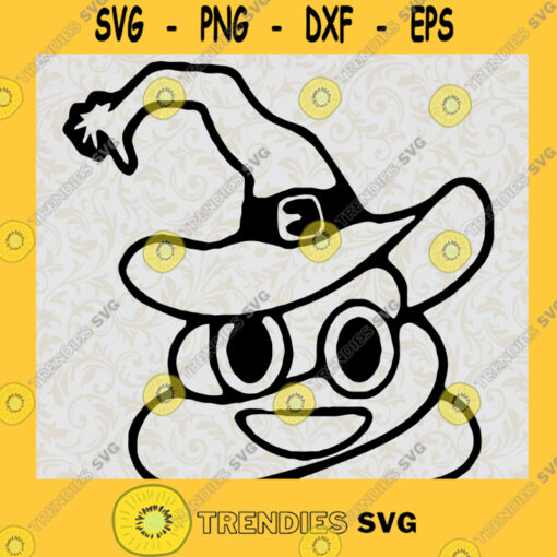 Poop Emoji svg png dxf eps Poop Emoji Halloween SVG Poop Emoji Witch SVG