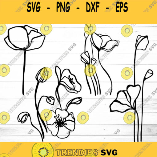 Poppy SVG Bundle Svg Dxf Eps Jpeg Png Ai Pdf Cut File Flower svg Flower svg file Poppy Clipart Poppies svg files Poppy png