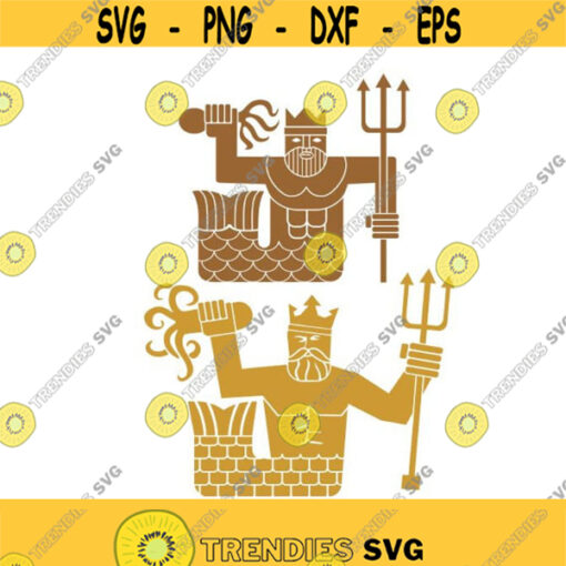 Poseidon King Neptune Cuttable Design SVG PNG DXF eps Designs Cameo File Silhouette Design 1741