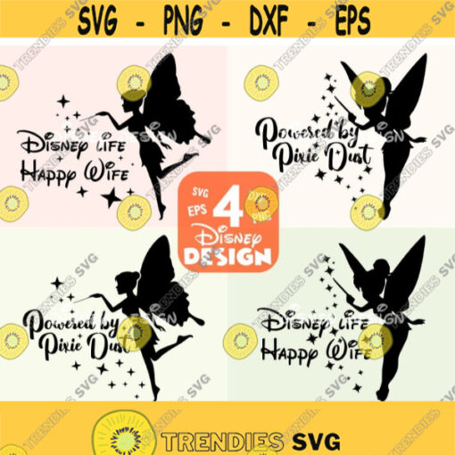 Powered by Pixie dust svg Tinkerbell Svg Disney wife SVG dxf and png Instant Download Disney trip svg Disney svg disney vacation svg Design 203
