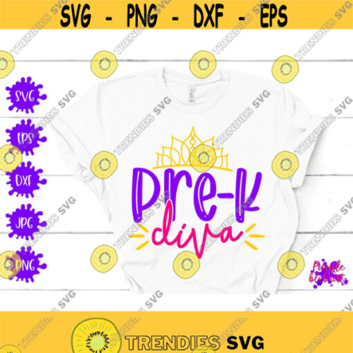 Pre K Diva Back To School First Day Of School Pre Kindergarten Shirt School Girl Gift School Diva First Day of Pre K Pre Kindergarten Diva Design 379