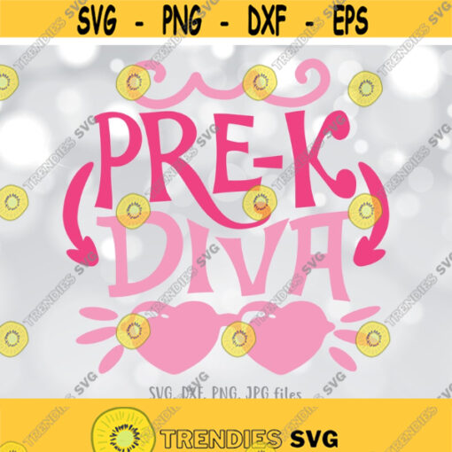 Pre K Diva SVG Girl Pre K svg Back To School svg Girls Shirt Design First Day Of Pre K svg Pre K Shirt svg Pre Kindergarten svg Design 444