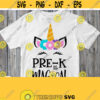 Pre K Girl Shirt Svg Digital File with Unicorn Pre k T shirt Design 1st Day of Pre kindergarten Cricut Silhouette Cameo Iron on Image Design 642