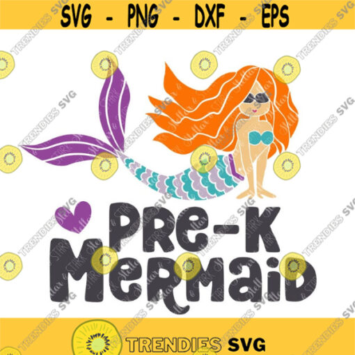 Pre K Mermaid SVG Little Mermaid Svg Back to School Svg Preschool Svg Child Mermaid Svg Kid Mermaid Svg Ariel Svg Disney Svg Design 225 .jpg