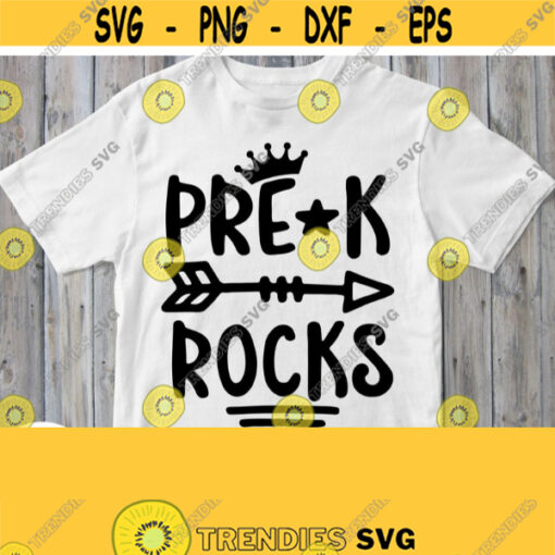 Pre K Rocks Svg Pre Kindergarten Shirt Svg Cut File Cricut Silhouette Vinyl Cutting Machine Boy Girl Design Printing Iron on Transfer Design 608