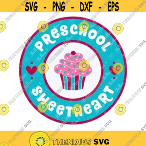 Preschool Sweetheart Girl SVG Cute Young Girl Svg Back to School Girl SVG Cupcake SVG Back to School Girl Cut File Heart Svg Design 60.jpg