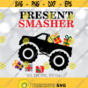 Present Smasher SVG Funny Boy Christmas svg Christmas truck svg Boy Christmas shirt design Boys Cricut Silhouette svg dxf png jpg Design 1229