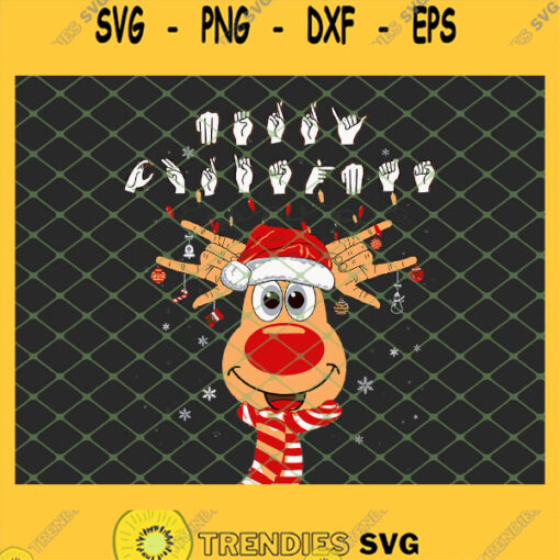 Pride Asl Reindeer Merry Christmas Sign Language Deaf SVG PNG DXF EPS Cricut 1