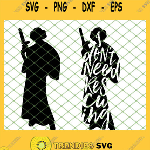 Princess Leia Silhouette SVG PNG DXF EPS 1