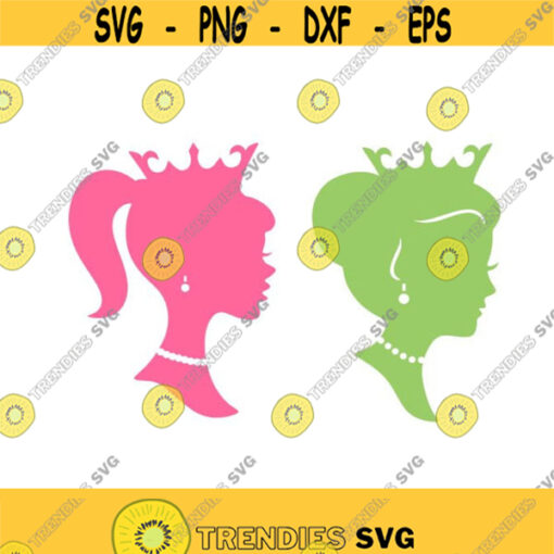 Princess Queen Face Silhouette Cuttable Design SVG PNG DXF eps Designs Cameo File Silhouette Design 1823