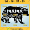 Prints Mama Bear Svg With Peony Flowers Floral Bear Silhouette Svg 1