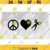 Profession Clipart Black Symbols for Peace Love Hairstyling with Scissors Heart Shape Circle Peace Sign Digital Download SVG PNG Design 1501
