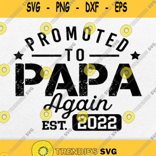 Promoted To Papa Again 2022 Svg Png