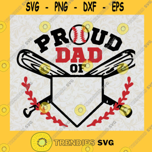 Proud Baseball Dad Jersey Number SVG Sports Digital Files Cut Files For Cricut Instant Download Vector Download Print Files