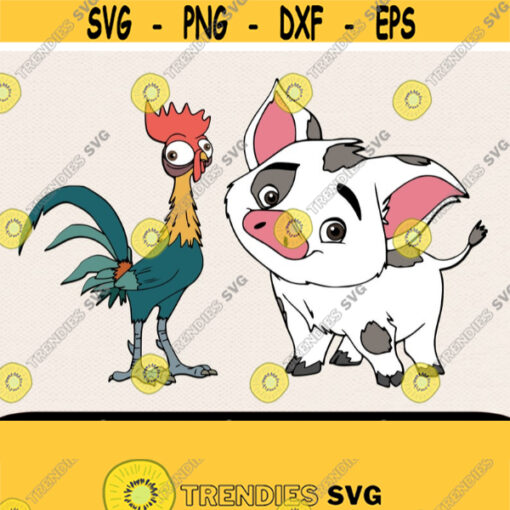 Pua and Hei Hei Svg Moana Svg Pua Svg Hei Hei Svg Svg Files Cricut Svg Mom Svg Family Svg Cartoon Svg Svg For Kids Design 314