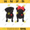 Pug Silhouette SVG Cute Boy and Girl Pug with Bow Bandana Silhouette Clipart Pug Lover Life Pug Mom Svg Dxf Cut Files for Cricut copy