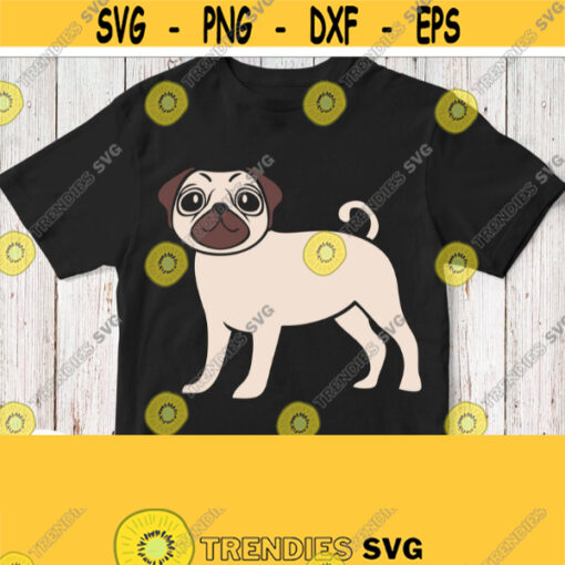 Pug Svg Dog Puppy Pug Svg Image for Shirt Cuttable Printable Png Pdf Eps Jpg Dxf Silhouette Studio File Cricut Design Iron on Clipart Design 917