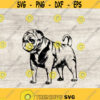 Pug svg pug clipart pug vector pug silhouette Peeking Dog SVG Dog Svg Cute Pug svg Dog Lover Svg Pug face Design 148