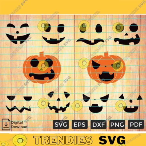 Pumkin Face Bundle 3 SVG PNG Halloween SVG Horror svg Pumpkins svg Custom File Printable File for Cricut Silhouette