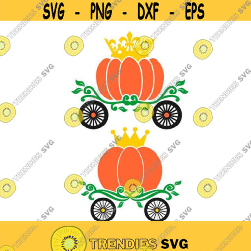 Pumpkin Carriage Princess Thanksgiving Cuttable Design SVG PNG DXF eps Designs Cameo File Silhouette Design 1935