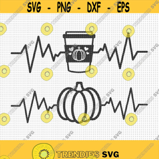 Pumpkin EKG SVG Pumpkin Latte EKG Svg Pumpkin Fall Svg Love Pumpkin Svg Heart Beat Svg Pumpkin Spice Latte Svg Pumpkin Coffe Heartbeat Design 226