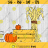 Pumpkin Hay Bale Cornstalks Corn Stalks Autumn Harvest svg png ai eps dxf DIGITAL FILES for Cricut CNC and other cut projects Design 443