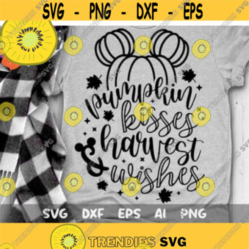 Pumpkin Kisses Harvest Wishes Svg Disney Fall Svg Mickey Pumpkin Thanksgiving Cut File Svg Dxf Png Design 268 .jpg